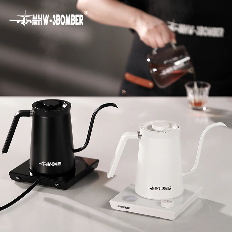 MHW-3BOMBER Smart Electric Coffee Kettle Precise Temperature Control Gooseneck Kettles Pour Over Coffee Home Barista Accessories