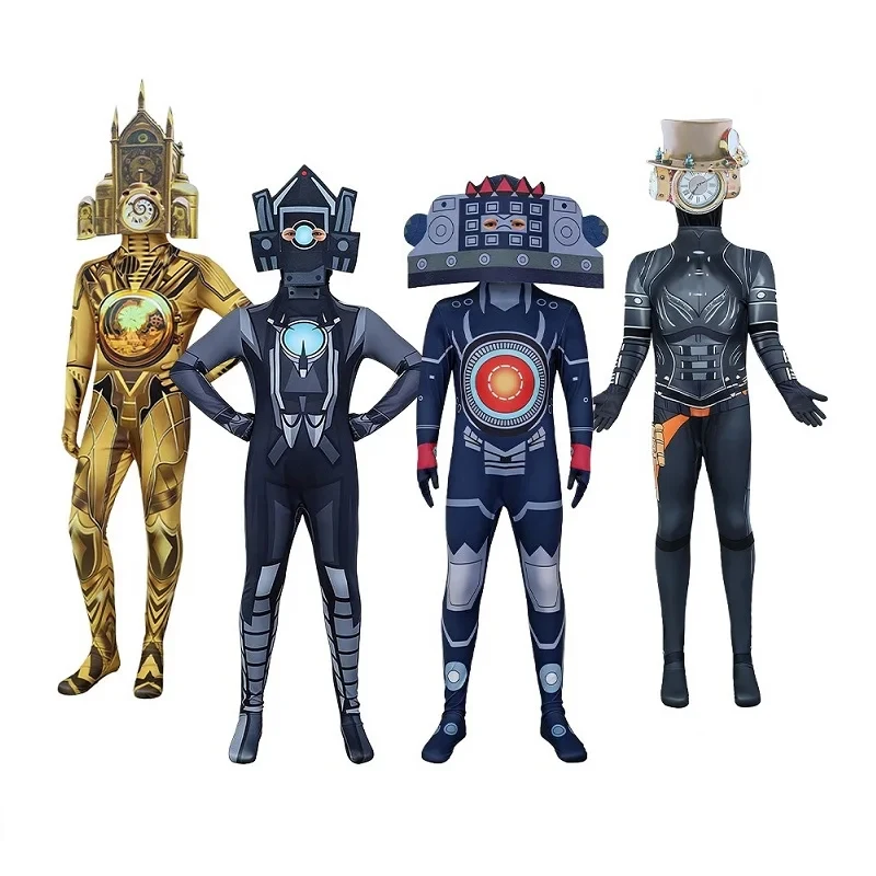 ♥AA Skibidi Clock Toilet Cosplay Costume Game Speaker Tv Man AudioMan CameraMan Costumes Jumpsuit Mask Halloween fo New 2026 view 2