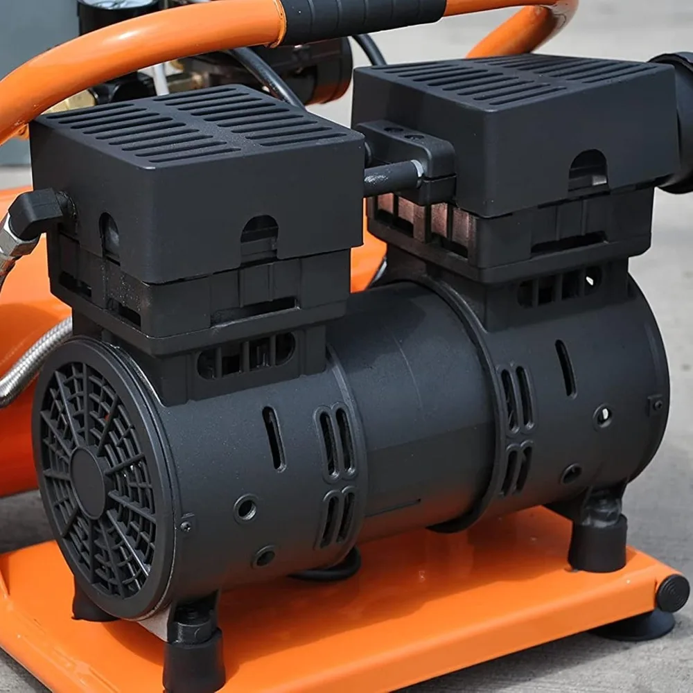 Portable Air Compressor - 1hp 1.6 Gal. Silent Air Compressor with Oil Free Pump & 125 Max PSI - HP01P002SS