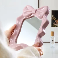 Espejo de maquillaje con nudo de mariposa, espejo de dormitorio, espejo de maquillaje de escritorio de un solo lado