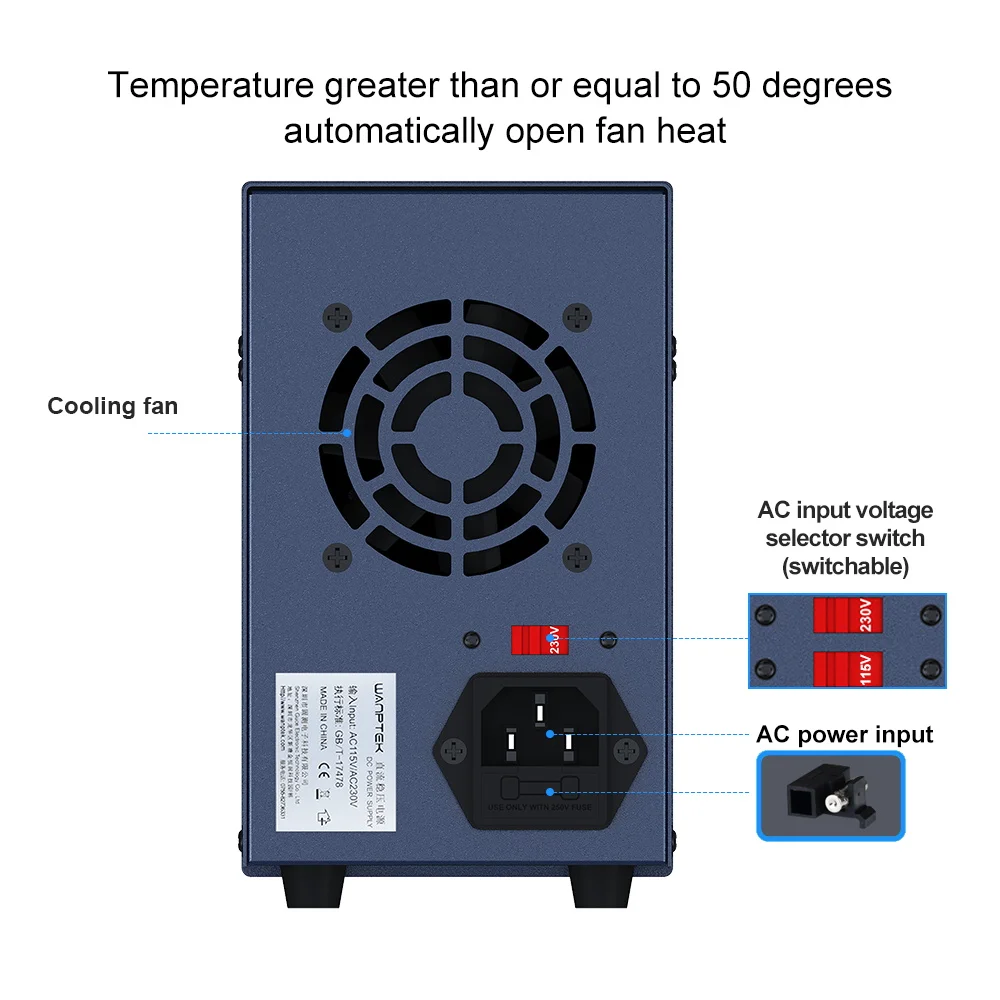 Imagem -04 - Wanptek dc Fonte de Alimentação Regulador de Tensão Ajustável 30v 10a Suprimentos de Laboratório 60v 160v 120v 3a