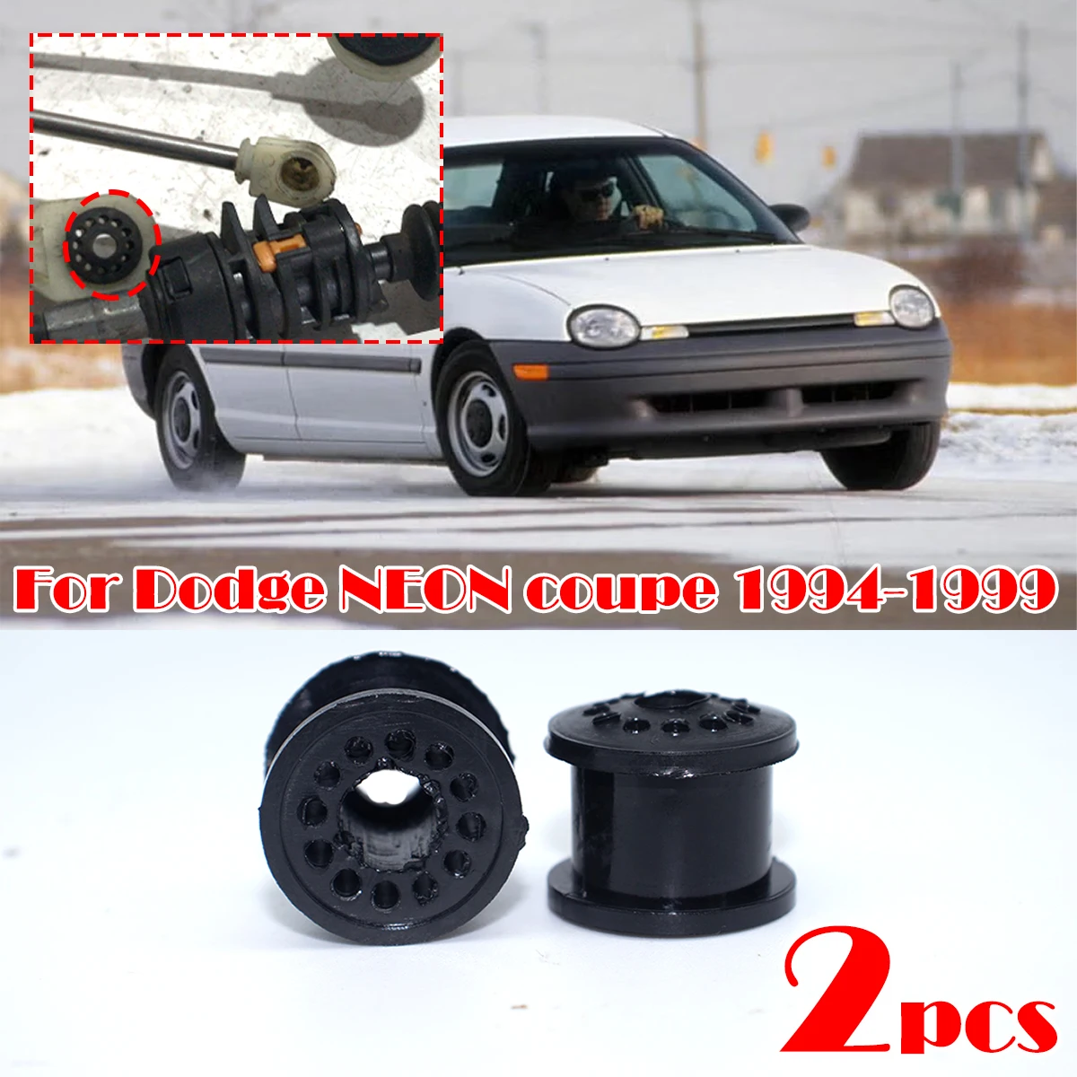 

2Pc Manual Transmission Shift Cable Bushing For Dodge NEON coupe 1994-1999 Gearbox Shifter Lever Linkage End Rubber 4S6P-7412-AA