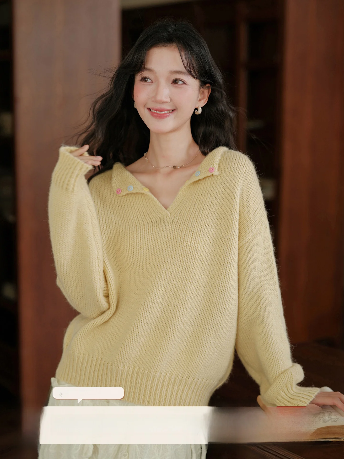 

Goose Yellow Lazy Sle вязаный свитер женский Long Sve Sweet Princ Faion мягкий трикотаж осень новое поступление