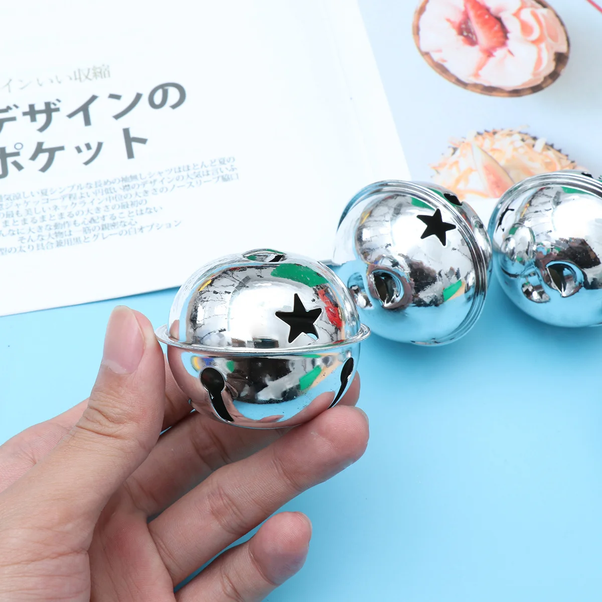 

21Pcs Mini Christmas Jingle Bells Five- Handmade Hanging Bell Party Decor DIY Craft Accessories Ribbon Included