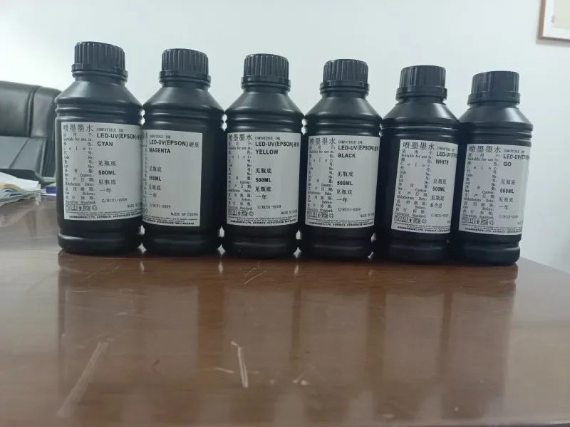 UV DTF inks CMYK（One bottle of each color）White 2bottles Varnish 2bottles 1L/ per bottle (Please don't order separately)