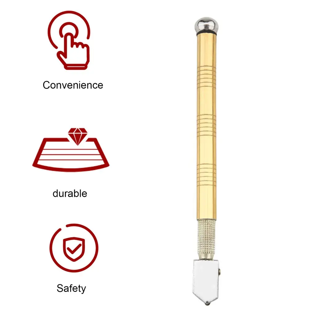 الزجاج القاطع الماس تلميح شفرة فولاذية أداة القطع النفط تغذية الزجاج القاطع Antislip مقبض معدني 175 مللي متر ل أداة اليد قطع الزجاج
