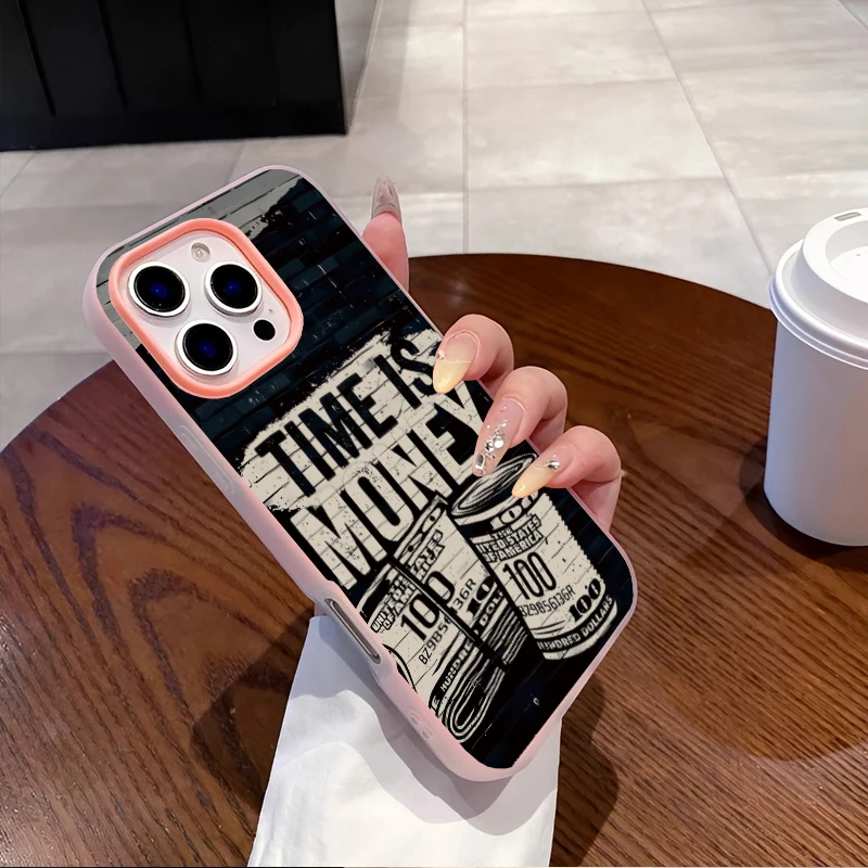 المغناطيس موضة الاتجاه الفاخرة الدولار الوقت هو المال جراب هاتف آيفون 16 15 14 13 12 11 Plus ProMax الهاتف غطاء مقاوم للصدمات