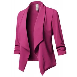 2024 woman new women slim Blazers Suits Women's Clothing fit long sleeved pleated solid color versatile small suit jacket Blazer