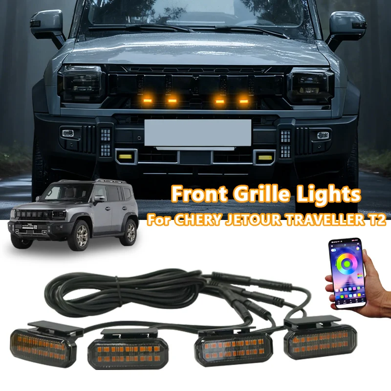 

18LED Front Grille Light FOR CHERY JETOUR TRAVELLER T2 Car Daytime Running Light Wheel Eyebrow Lamp For Pickup Offroad 12V