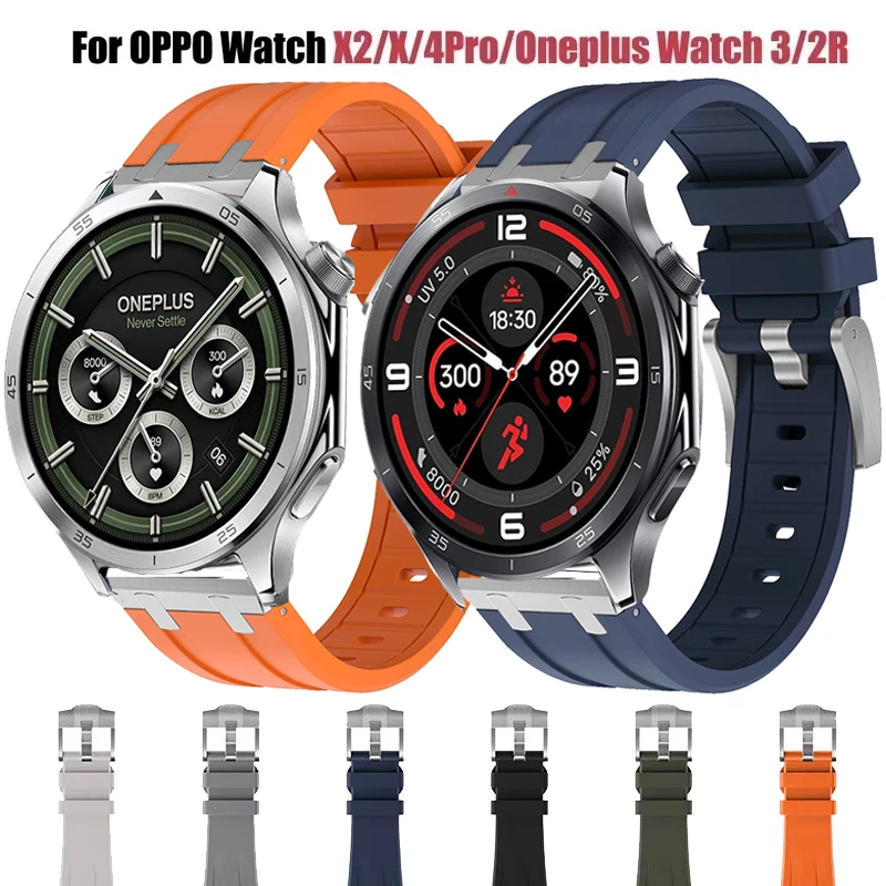 22mm Liquid Rubber Band For OPPO Watch X2/X/4 Pro Sport Bracelet For OnePlus Watch 3/2/2R/Oneplus 46mm/Realme S2 2 3 3Pro Strap