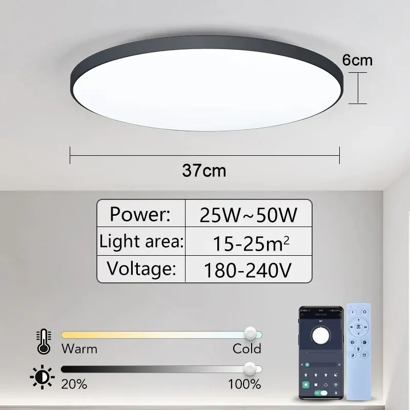 BENEWTON Smart LED Decken leuchte 36W 50W 220V dimmbare moderne LED Decken leuchten mit App Fernbedienung für Schlafzimmer Wohnzimmer 6