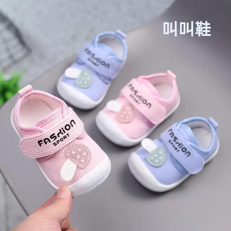

Kawaii Повседневная обувь Детская обувь Детская тканевая обувь Мягкая подошва Детская прогулочная обувь для детей 0 1 2 лет Дышащая скрипучая обувь для мальчиков и девочек