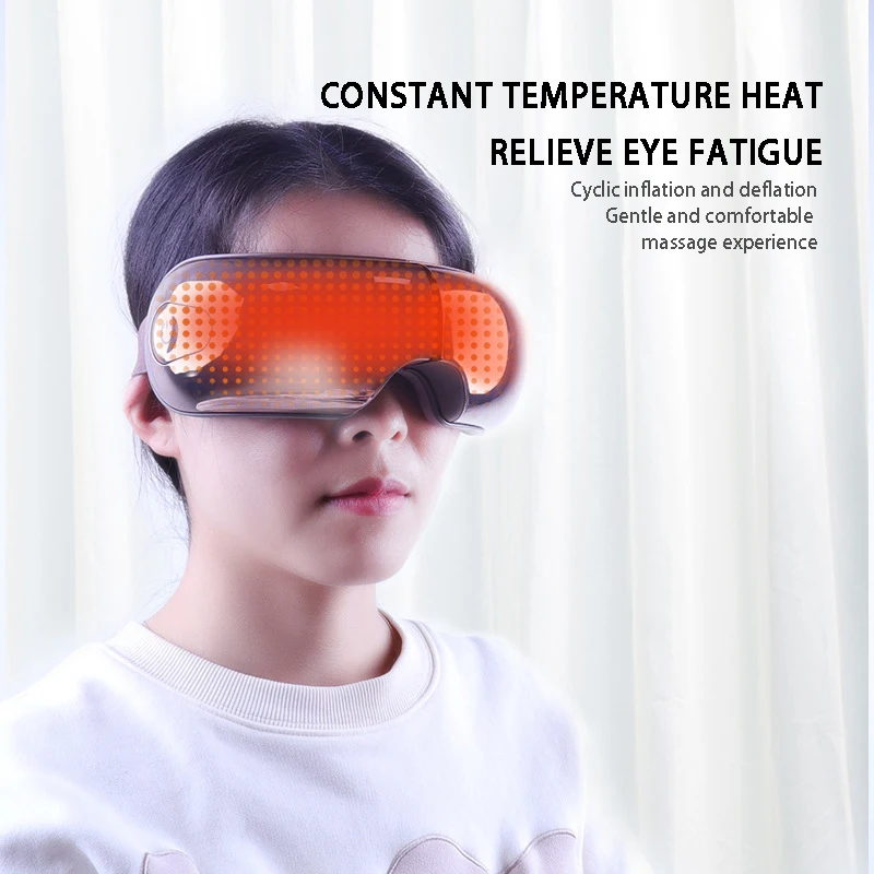 Bluetooth Music Eye Massager Smart Airbag Vibration Eye Care Instrument Eye Mask Hot Compress Massage Glasses Rechargeable