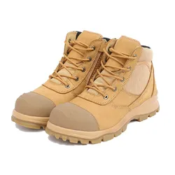 First Layer Cowhide Anti-smashing Anti-piercing Windproof Sand Belt Zipper Miners Labor Insurance Shoes Tooling Martin Boots