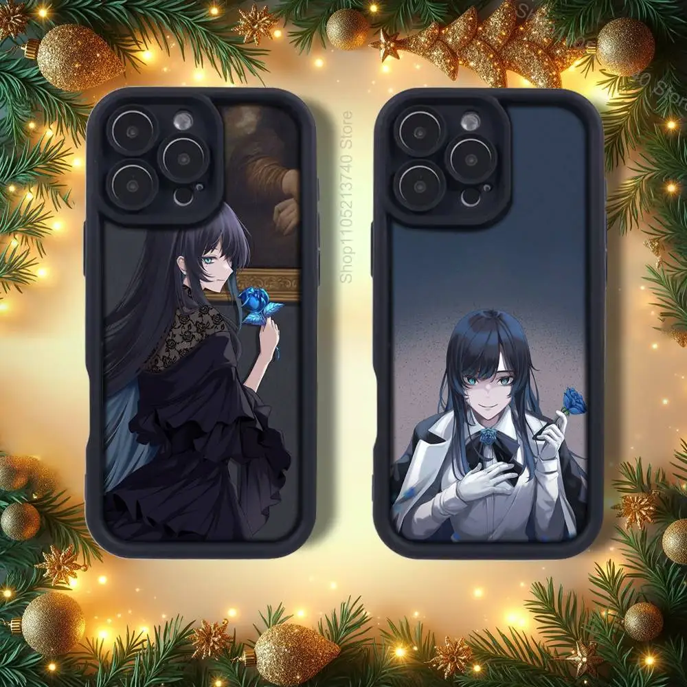 حافظة هاتف A-Ado Kyogen U-Uta الشهيرة لهواتف iPhone 14,12,17,15,11,13,16,Pro,E,Plus,Max,SE4,Air غطاء سيليكون أسود