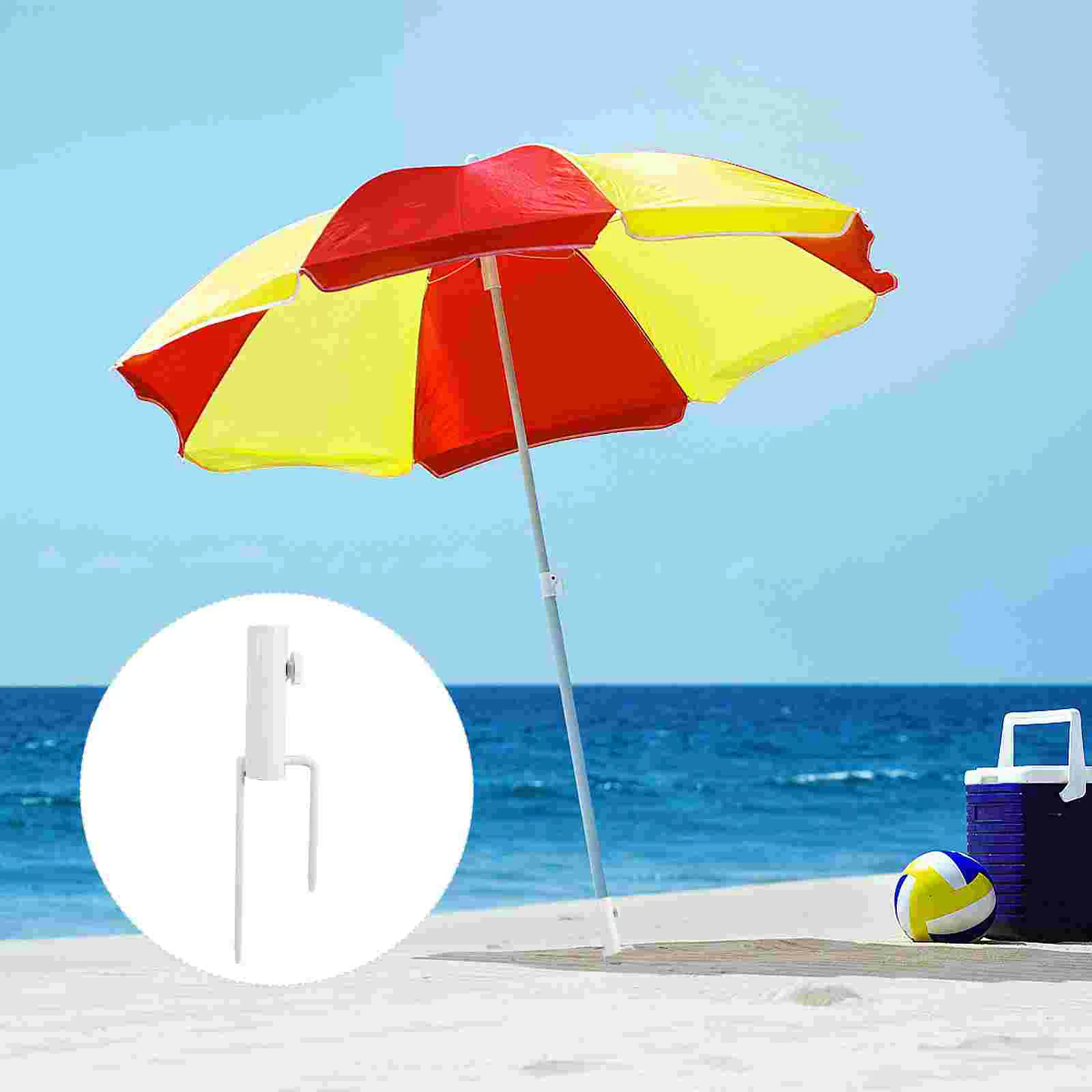 Beach Umbrella Holder Stand Outdoor Parasol Base Spike for Anchor White