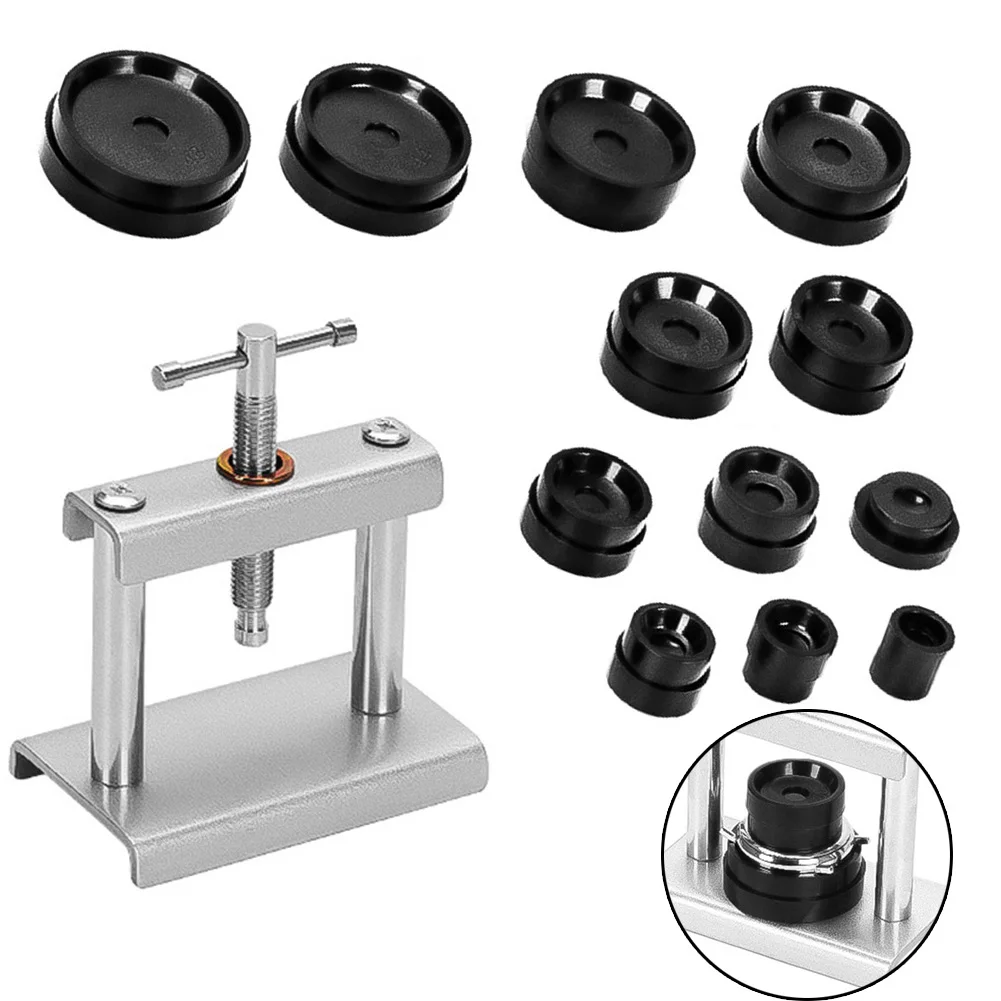 1set Watch Press Tool Watch Back Case Closer Repairing Tool Die Kit Replacement With Cleaning Accessories