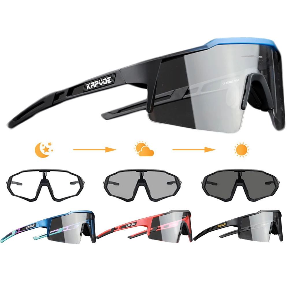 

Поляризованные велосипедные очки Kapvoe, велосипедные очки для дорожного велосипеда, солнцезащитные очки для мужчин и женщин, спортивные очки для горного велосипеда