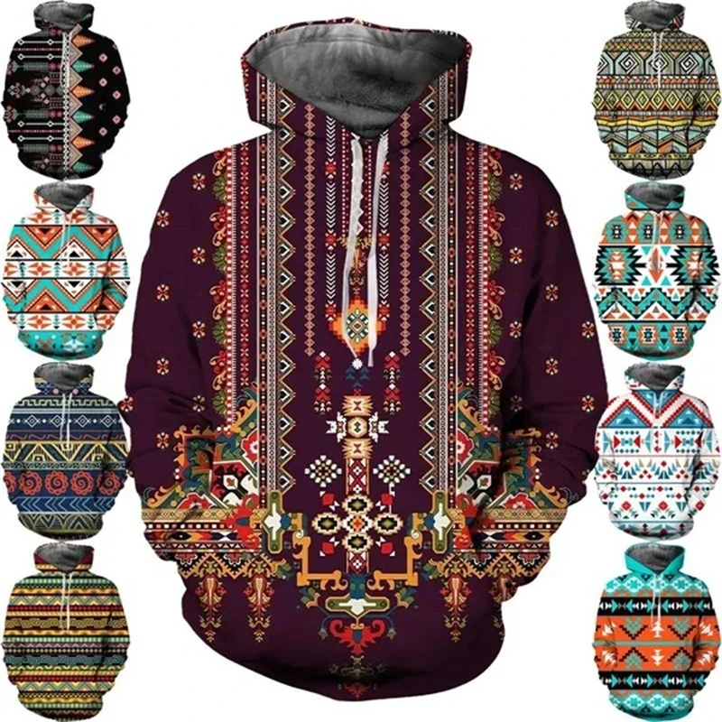 

Aztec 3D Printed Hoodie Fashion Casual Ethnic Style Couple Hooded Men's Women Hoodies Unisex Zipper Pullover Jacket Tracksuits