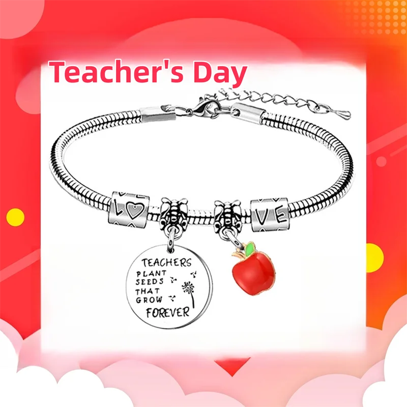 Teacher Appreciation Gifts Thank You Teacher Bracelet for Teahcers Day Opening Graduation Season Charm Jewellery