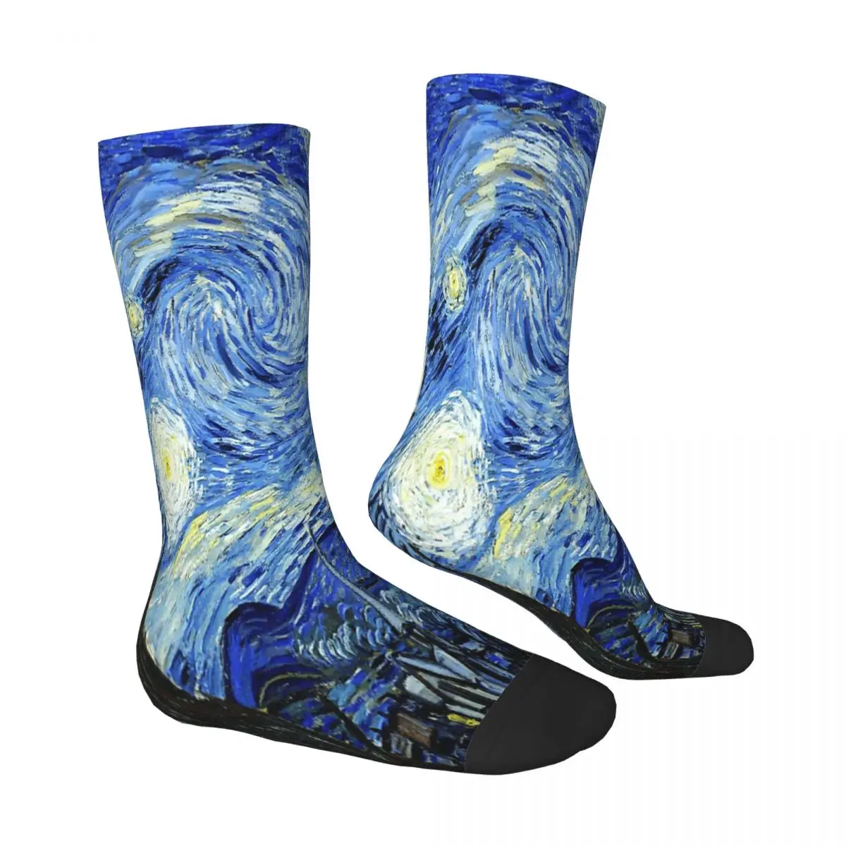 The Starry Night Van Gogh Oil Painting Art Socks Male Mens Women Winter Stockings Harajuku