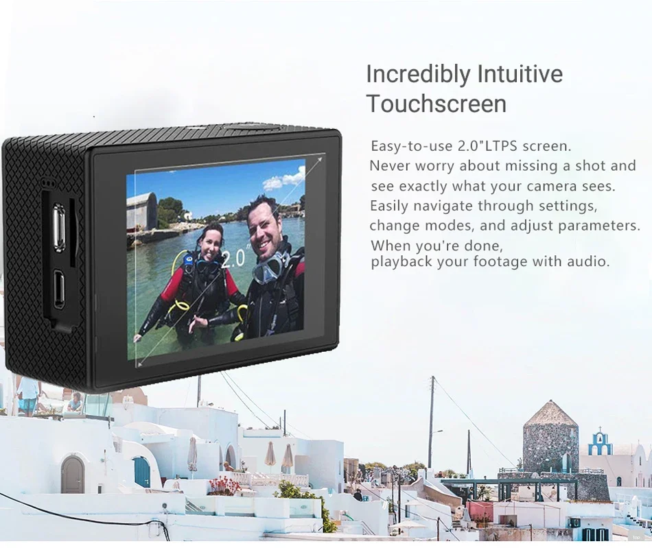 SJCAM Pro 4K WiFi Action Cam, 16MP Photos, 2.0" Touchscreen, 90Min Battery, Burst Mode, Waterproof Adventure Camera