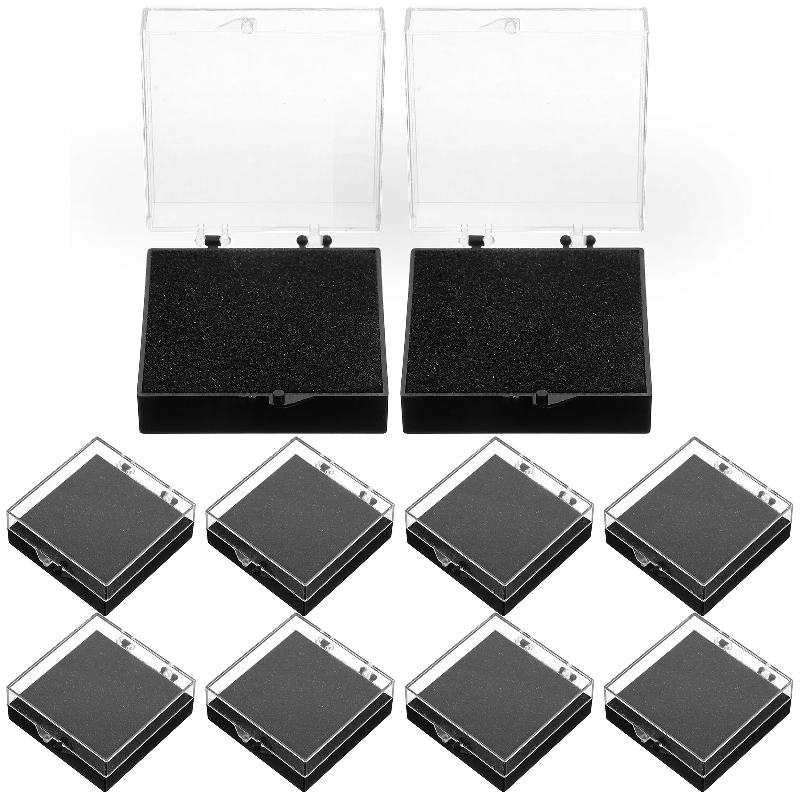 10 Pcs Black Plastic Display Mini Jewelry Storage Sample ganizer Lapel Pin Packing Gift Box Mini ganizer Lapel Pin Case Staff