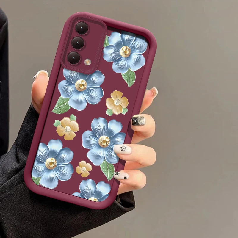 Etui na telefon z motywem kwiatów dla Infinix Tecno Camon 40 Pro 20 30 Pova 7 Spark 6 Go 2024 2023 2022 20C 10 Pro, miękkie, odporne na wstrząsy.