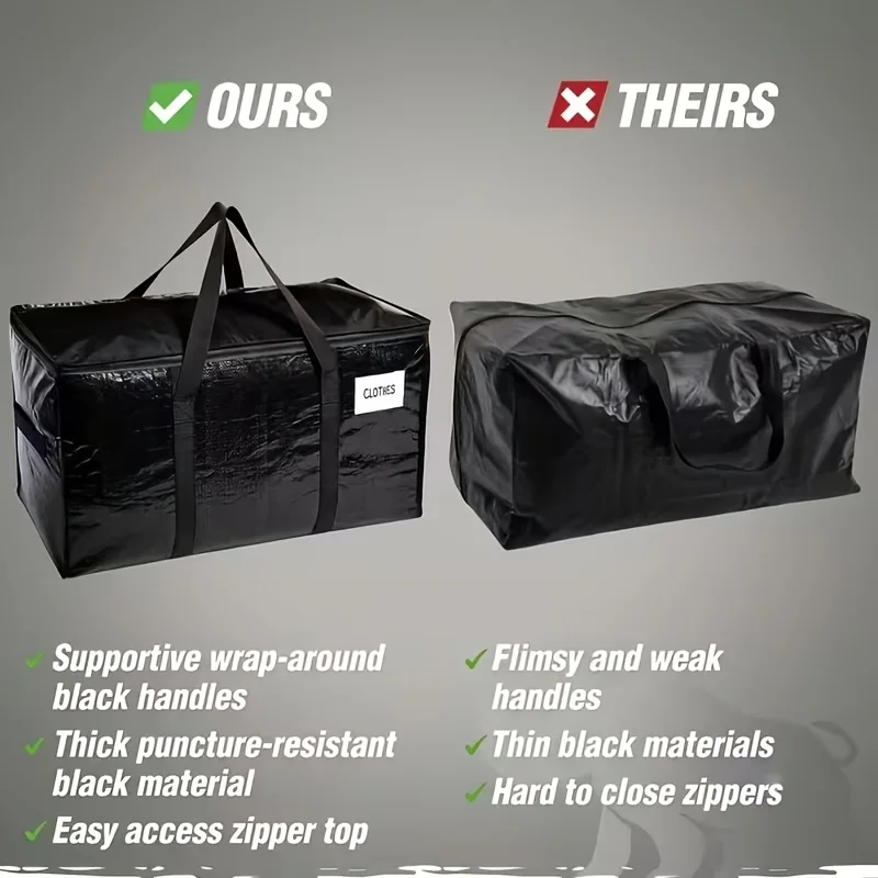 Under-Bed Storage Professional Moving Storage Bag System – Heavy-Duty Extra-Large Foldable Packing Set-4 pcs