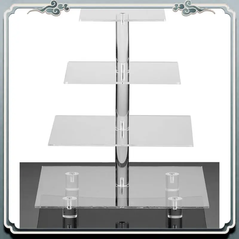 Durable 4 Tier Acrylic Cupcake Stand,Square Cupcake Display Stand For Birthday, Baby Shower, Tea Party And Wedding Decor 30 X 30