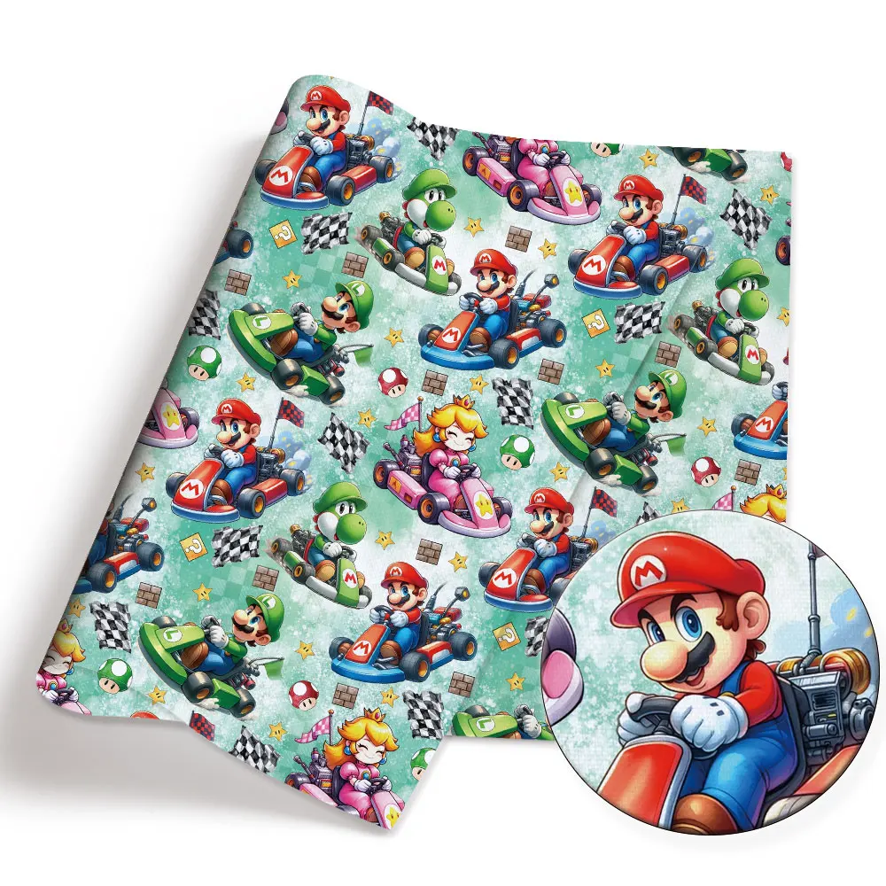 Mario game Fabric140*50cm Handmade Sewing Patchwork Quilting Baby Dress Home Sheet Printed Fabric Fabric Sewing Kids