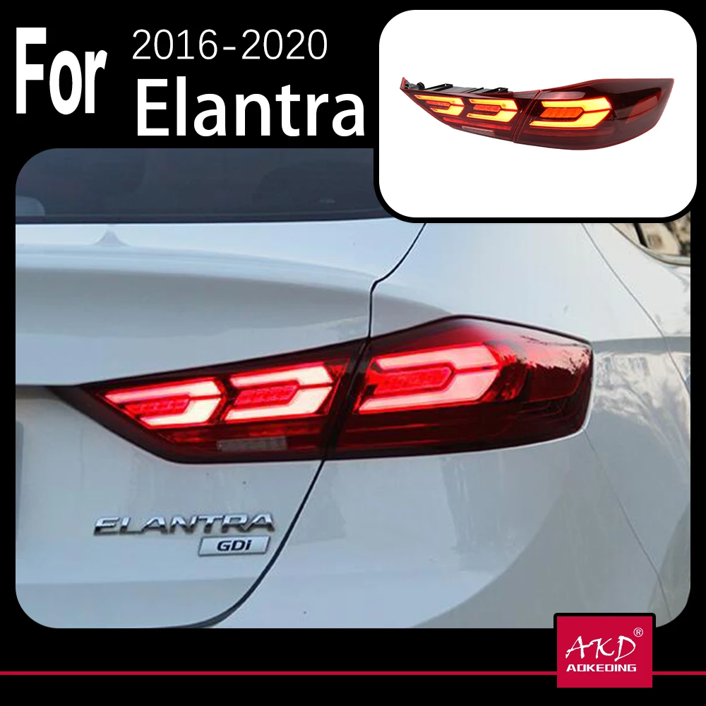 

AKD Car Model Tail Lamp for Hyundai Elantra LED Tail Light 2016-2020 Elantra DRL Dynamic Signal Brake Reverse Auto Accessories