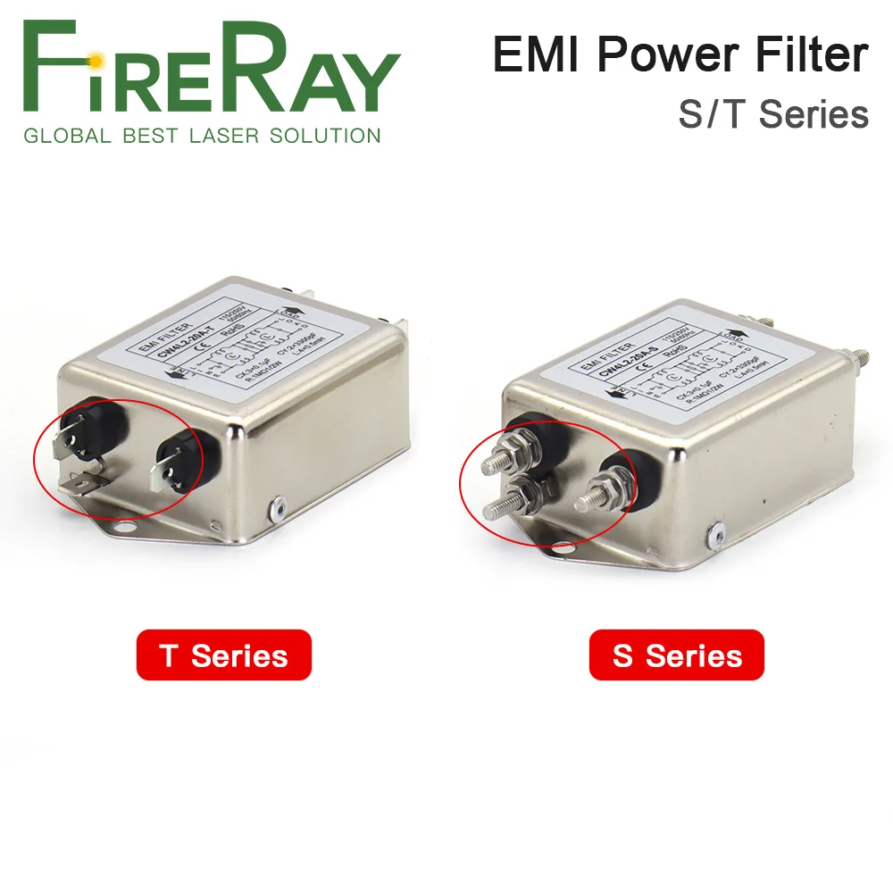 FireRay Power EMI Filter CW4L2-10A-T/S CW4L2-20A-T/S Single Phase AC 115V / 250V 20A 50/60Hz