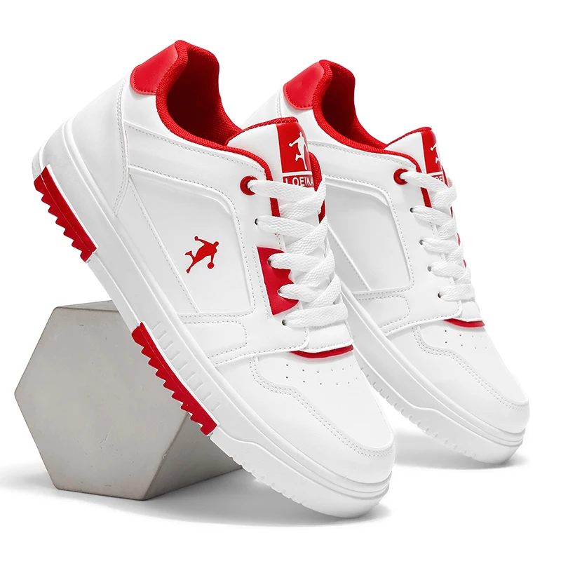 Chaussures décontractées pour hommes tendance - Lignes épurées, bordure rouge contrastante, incontournables pour les amateurs de sneakers et les acheteurs soucieux du style