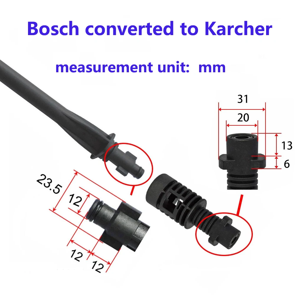 Wysokiej jakości myjka ciśnieniowa złącze adaptera dla Bosch (stary) Lavor Stewins obsługi Vax Lance do Karcher dla czyszczenie samochodu pistolet