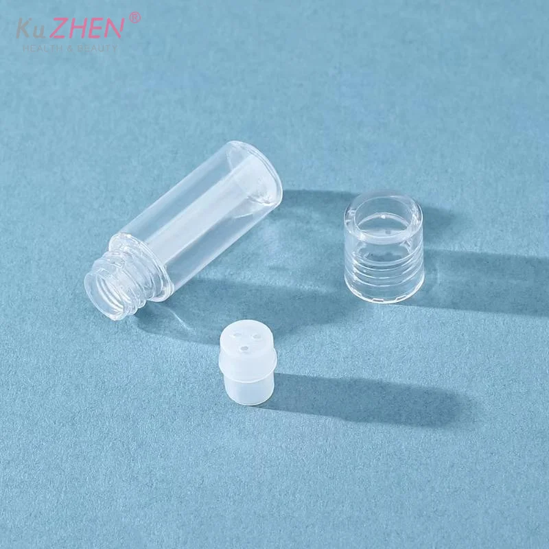 5Pcs Mini Klar 3ml Leere Lose Pulver Behälter Kunststoff Flasche Mit 3-loch Stecker Sichter Nachfüllbar für Lidschatten Kosmetik