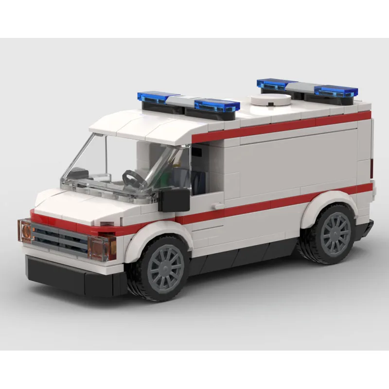 MOC-243492 City Traffic Emergency Medical Service Ambulance Building Block Model, 278 Pieces, Creative Holiday Custom Toy Gift