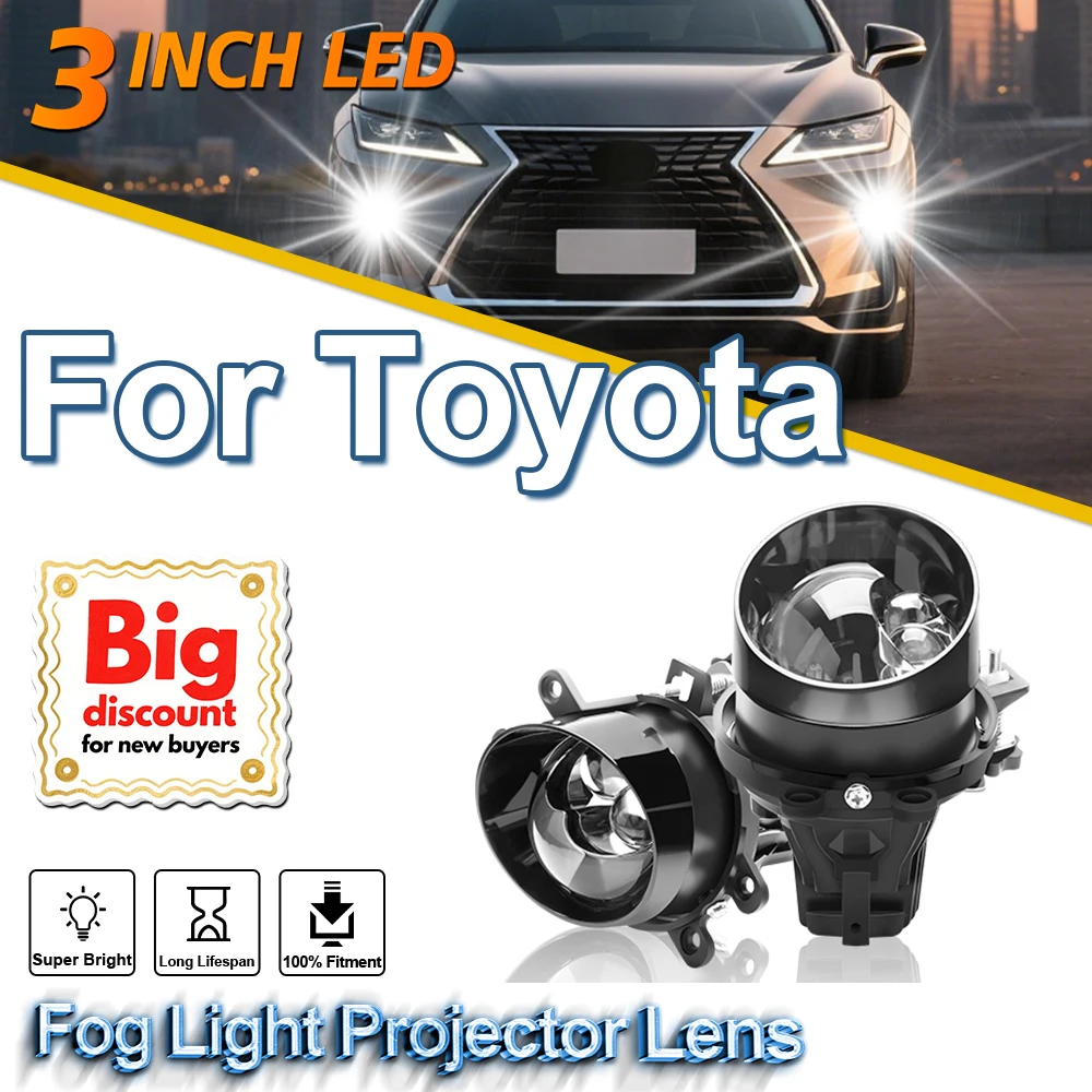 

3.0 Inch Universal Auto Fog Light Projector Lens Assembly LED Fog Lamp Car Accessories For Toyota Corolla Yaris Avensis Camry