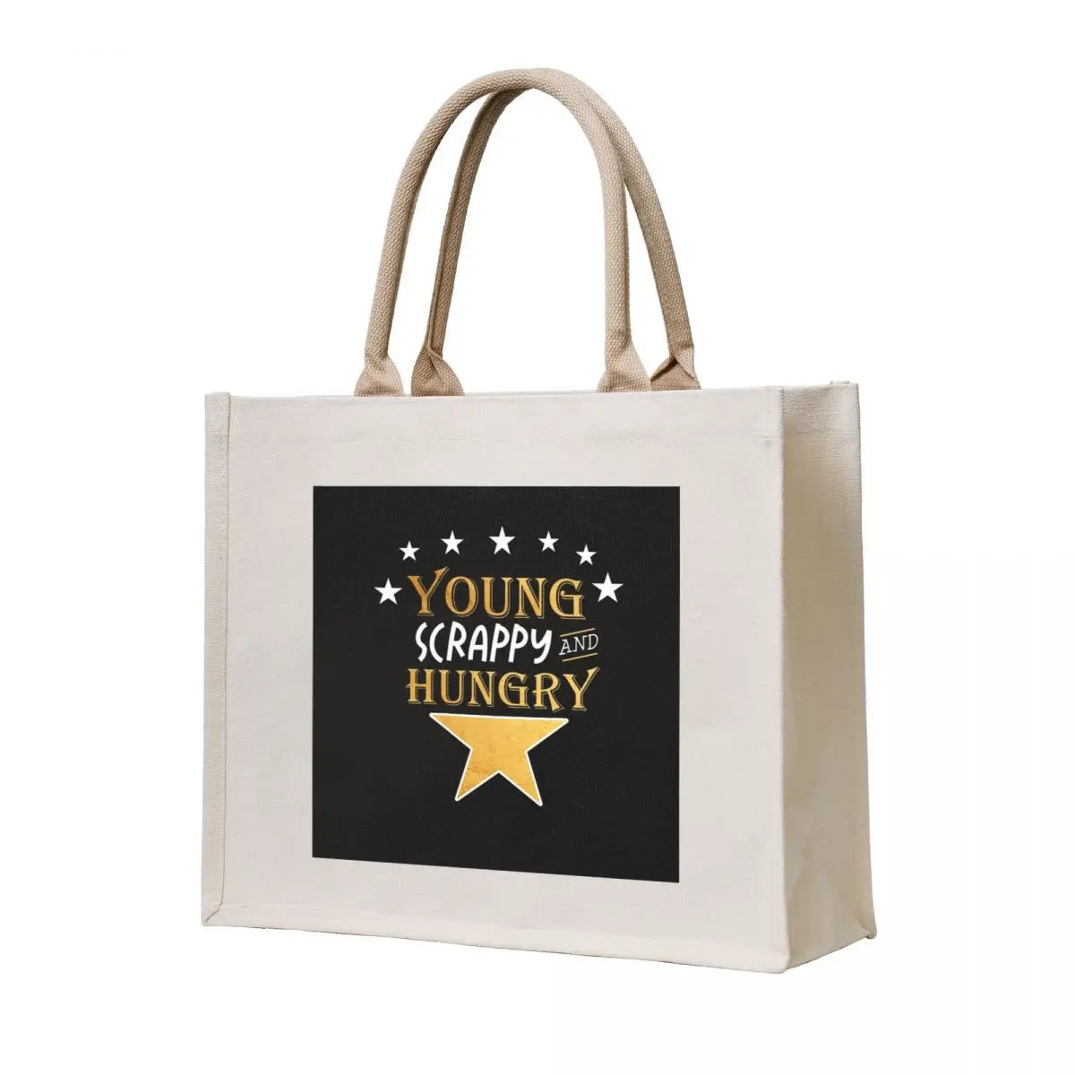 

Young Scrappy Hungry quote Tote Bag Canvas bag for women canvas tote bag Large bags for women eco folding
