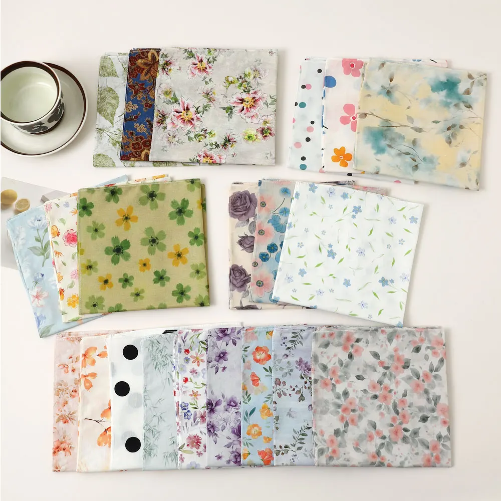 Confezione da 6 fazzoletti da donna in puro cotone, fazzoletti stampati sottili morbidi e confortevoli, souvenir della sposa della stagione del matrimonio, regali per la festa della mamma