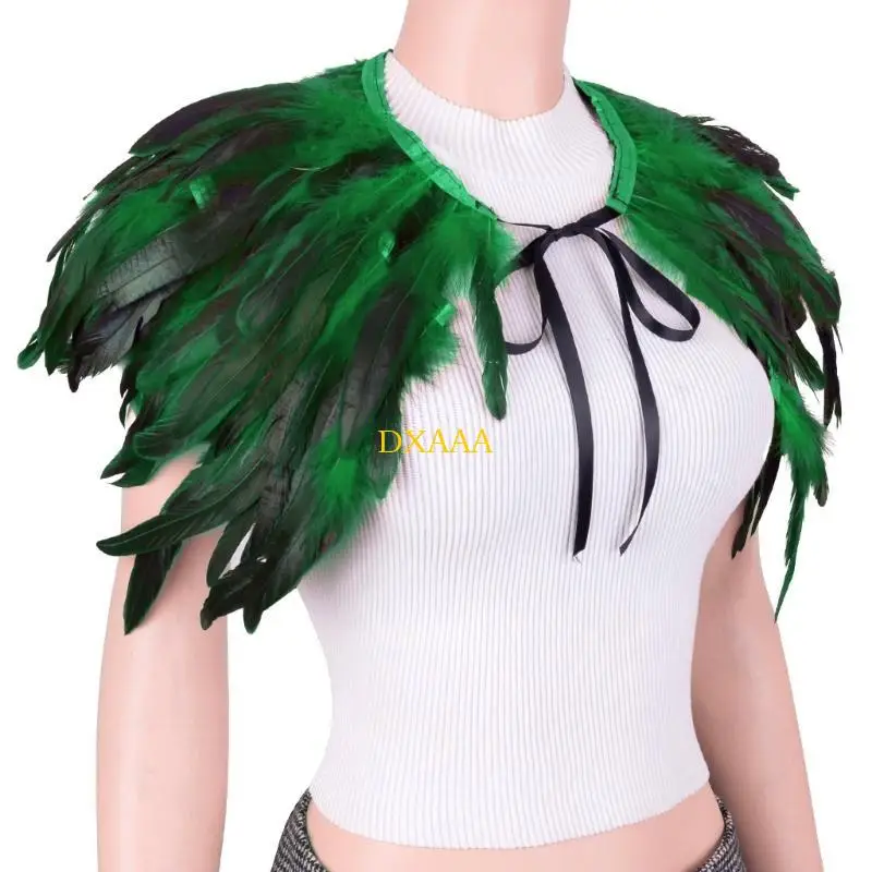 DXAA Colorida envoltura hombro plumas para mujer Cosla cosplay encogimiento hombros para celebraciones cosplay y