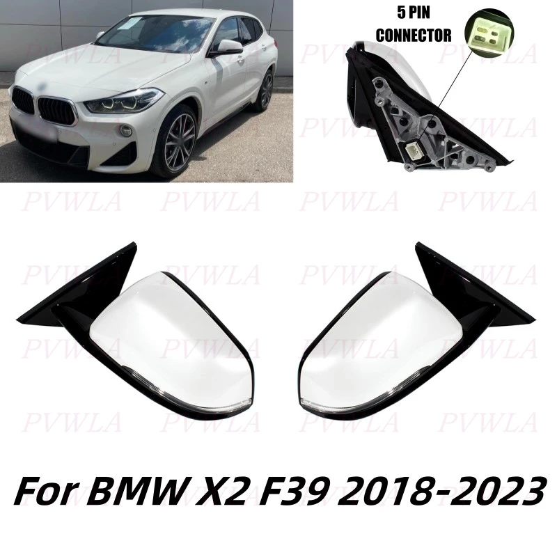 

5Pin White Painted Heat Memory Power Fold Rear Mirror Assembly For BMW X2 F39 2019 2020 2021 2022 2023 Car Accessories