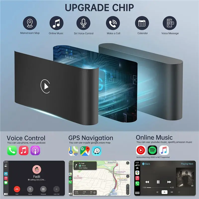 Carplay Wireless Adapter Wired To Wireless Carplay Dongle For Wifi Online Update Wireless Carplay Adapter-A97E