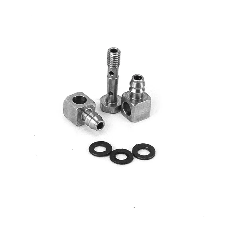 Hydraulic model modification stainless steel precision M3 wire connection bent through the oil nozzle nylon tubing installation