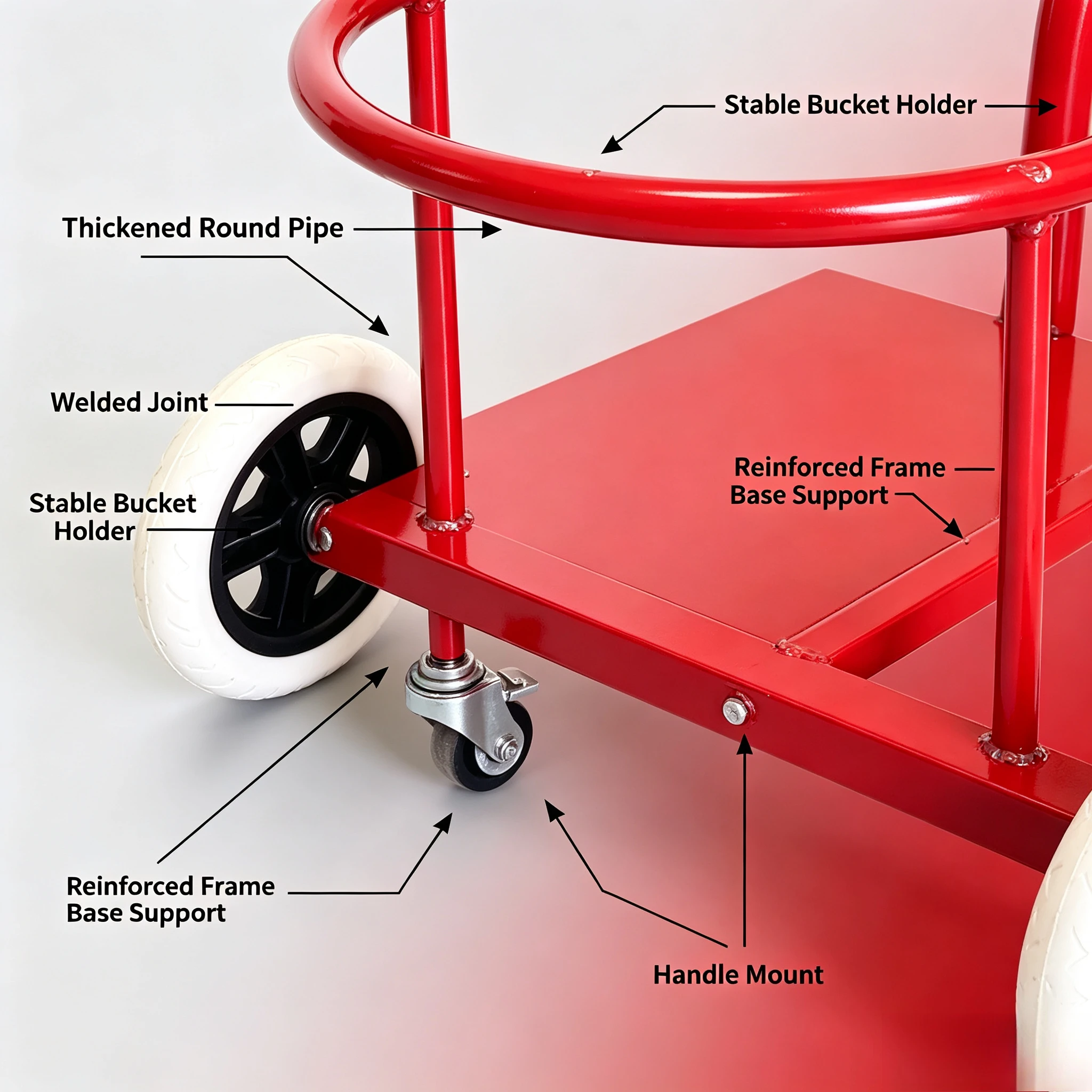 Heavy Duty Portable Water Transport Trolley Load Capacity 200KG, Multifunctional Household Water Bucket Cart for Home Shop
