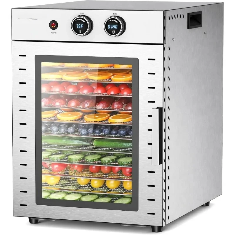 

Food Dehydrator Stainless Steel Dehydrator Machine,Insulation, Adjustable Timer, Temperature Control, Overheat Protection