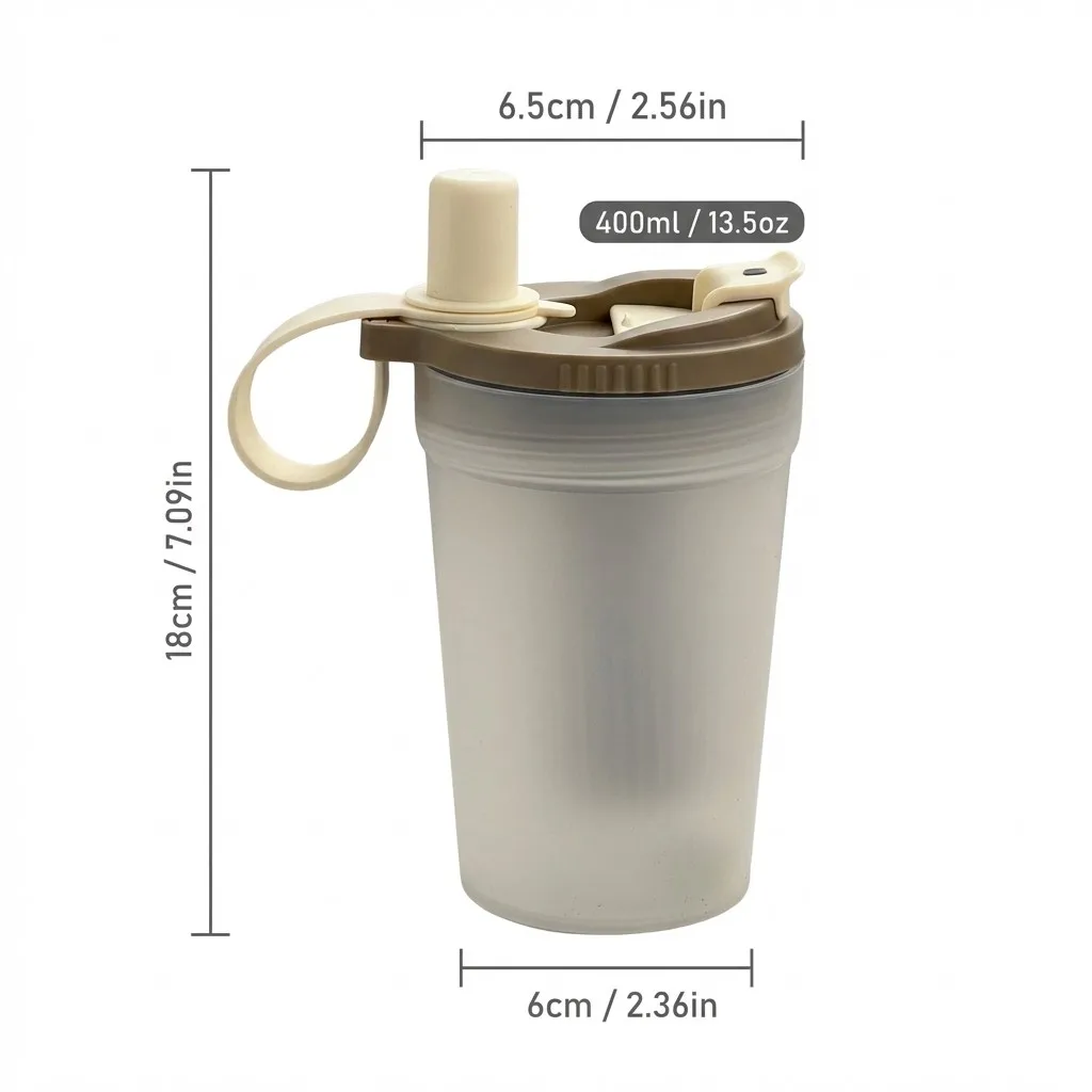 Lekvrije rietjesbeker, transparante plastic waterfles, beker voor kinderen en studenten, draagbare beker voor koude en warme dranken met zeefje