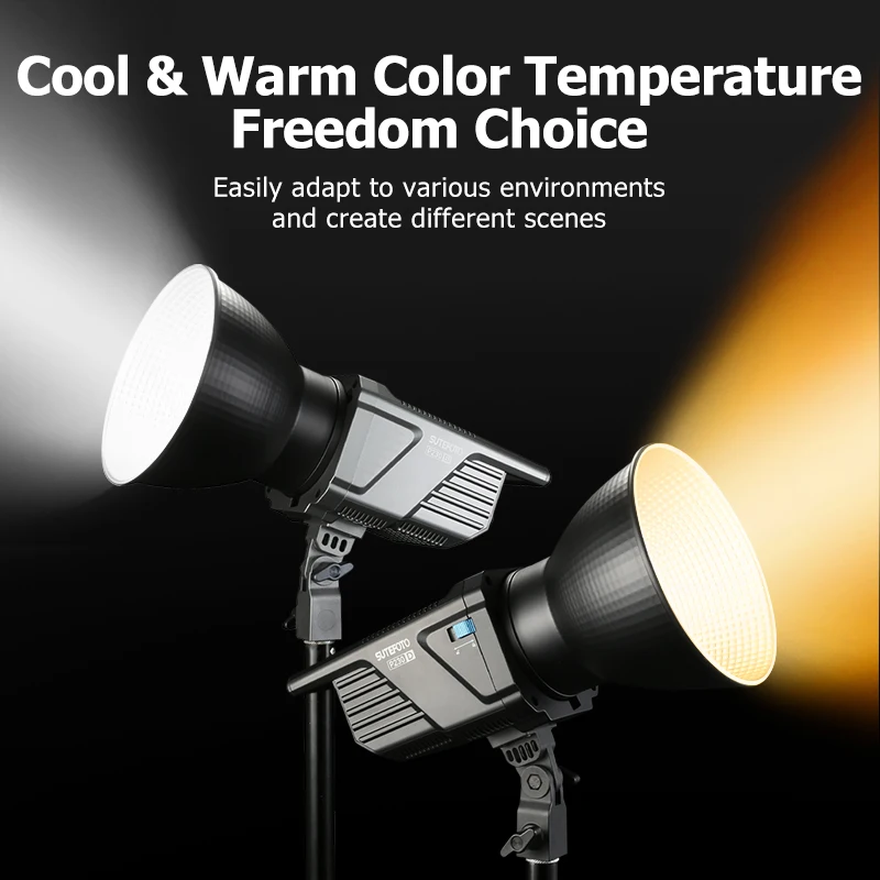 Sutefoto P230 BI-Color LED Video Light 2700K-6500K Cool & Warm Color Temperature Continuous Light for Studio Video Recording