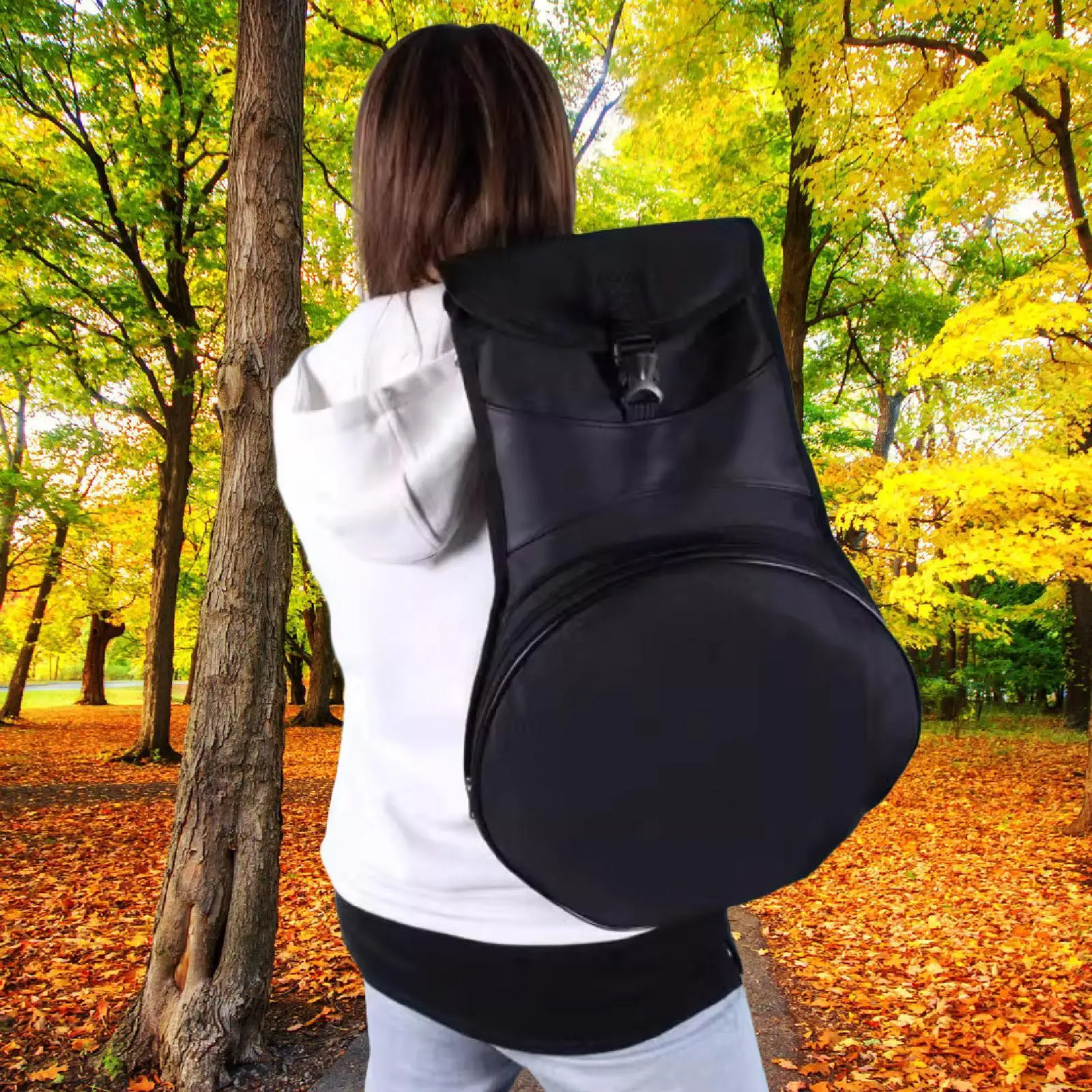 

12 inch Dumb Drum Bag for Dumb Drum Practicing Pad Black Water Resistant Oxford Cloth with Shoulder Strap Holder Carrying Case