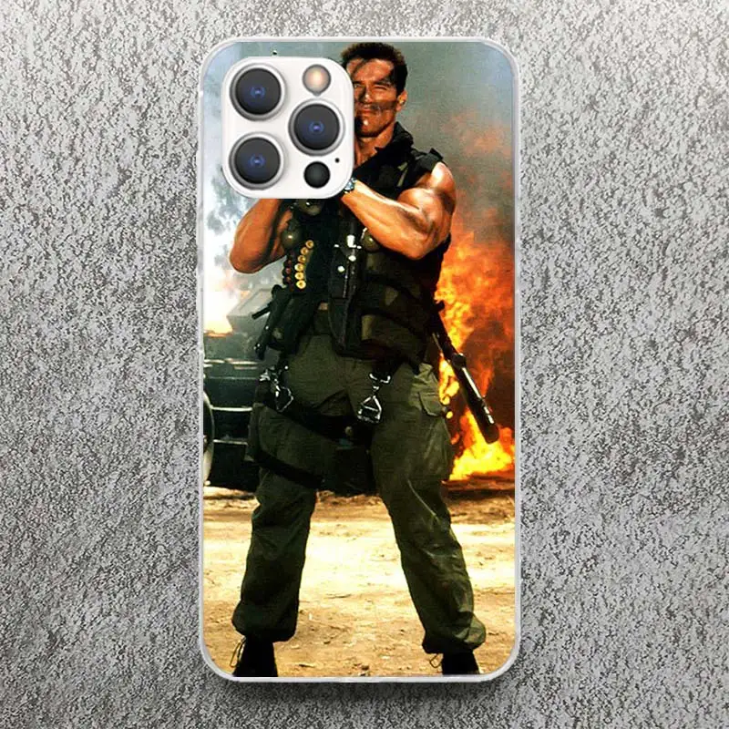 Arnold Schwarzenegger Terminator Print Soft Case for iPhone 16 15 14 13 12 11 Pro Max Art Phone Shell XS XR X SE 7 Plus 8 Patter